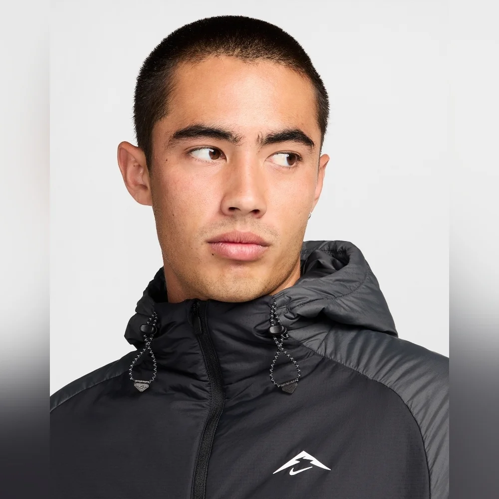 Nike Trail Running Jacket Packable Therma-Fit Black FZ0003-010 Mens Size S